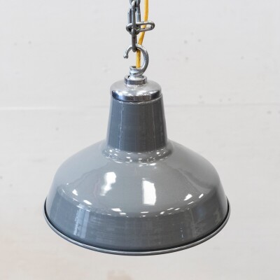 Reclaimed Vintage Grey Enamel Pendant Light