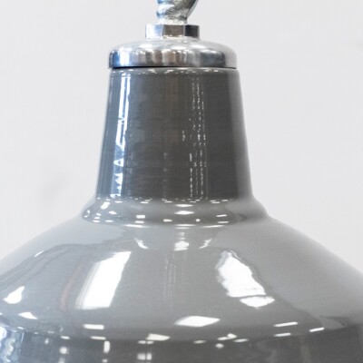 Reclaimed Vintage Grey Enamel Pendant Light