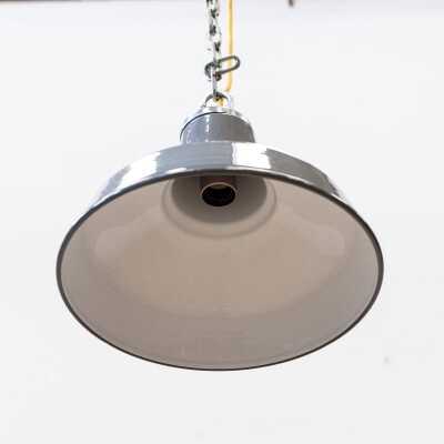 Reclaimed Vintage Grey Enamel Pendant Light