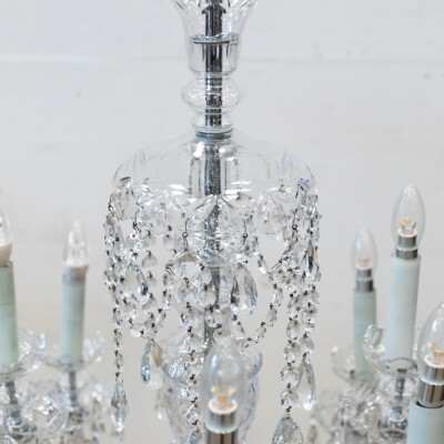 Large Reclaimed Crystal Chandelier | 12 Arm