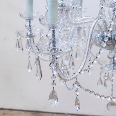 Large Reclaimed Crystal Chandelier | 12 Arm