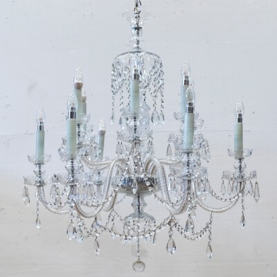 Large Reclaimed Crystal Chandelier | 12 Arm