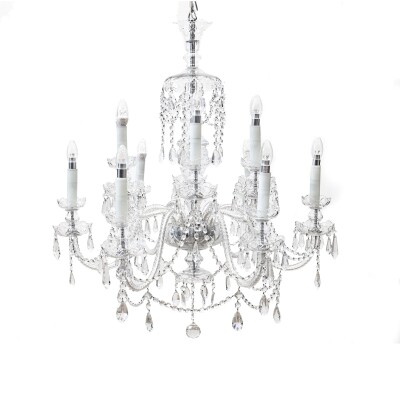 Large Reclaimed Crystal Chandelier | 12 Arm