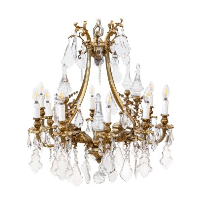 Reclaimed Continental Gilded Brass Chandelier