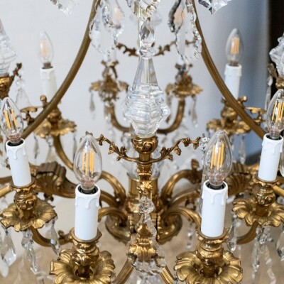 Reclaimed Continental Gilded Brass Chandelier