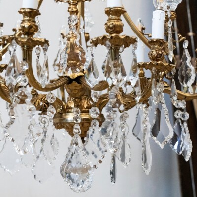 Reclaimed Continental Gilded Brass Chandelier