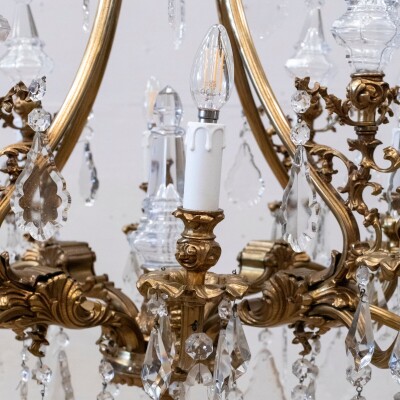 Reclaimed Continental Gilded Brass Chandelier