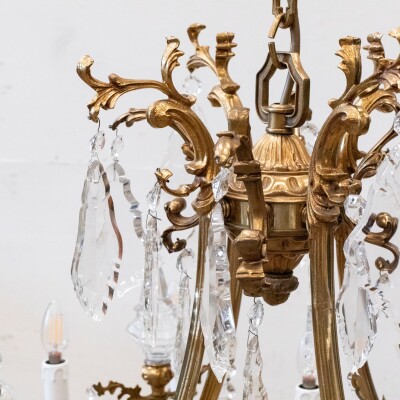 Reclaimed Continental Gilded Brass Chandelier