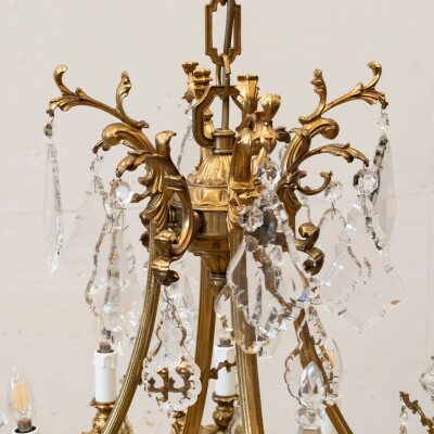 Reclaimed Continental Gilded Brass Chandelier