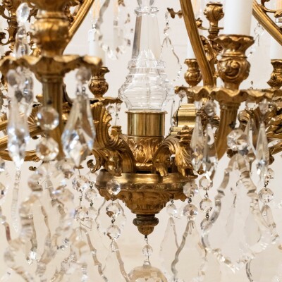 Reclaimed Continental Gilded Brass Chandelier