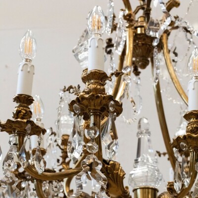 Reclaimed Continental Gilded Brass Chandelier