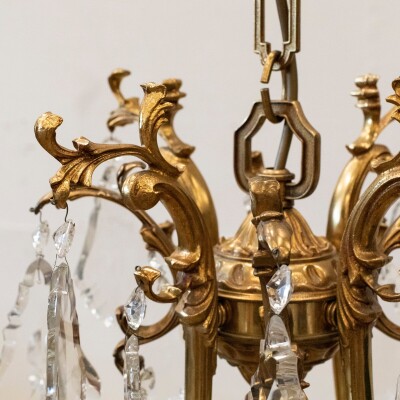 Reclaimed Continental Gilded Brass Chandelier