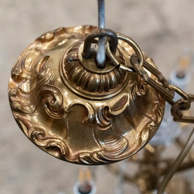 Reclaimed Continental Gilded Brass Chandelier