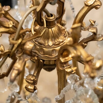 Reclaimed Continental Gilded Brass Chandelier