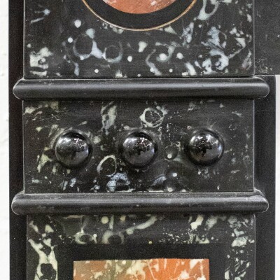 Antique Victorian "Marbelised" Slate Fireplace Surround With Roudels