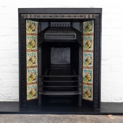 Antique Victorian Tiled Fireplace Insert