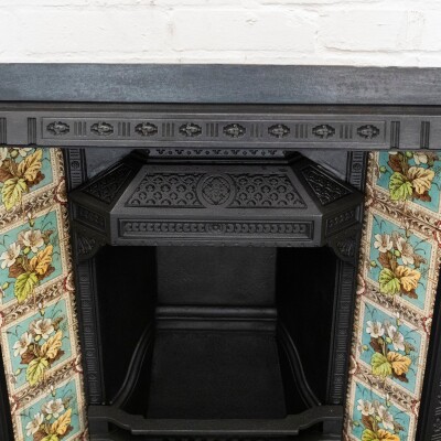 Antique Victorian Tiled Fireplace Insert
