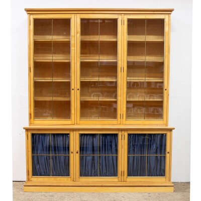 Reclaimed Mid-Century Georgian Style Bookcase | Glazed Cabinet