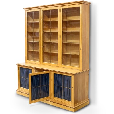 Reclaimed Mid-Century Georgian Style Bookcase | Glazed Cabinet