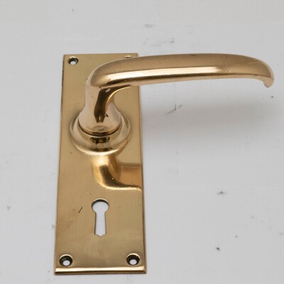Reclaimed Polished Brass Lever Door Handles (45 Pairs Available)