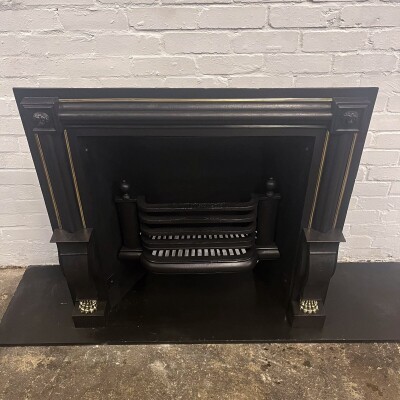Antique Cast Iron Lion Head Fireplace Insert