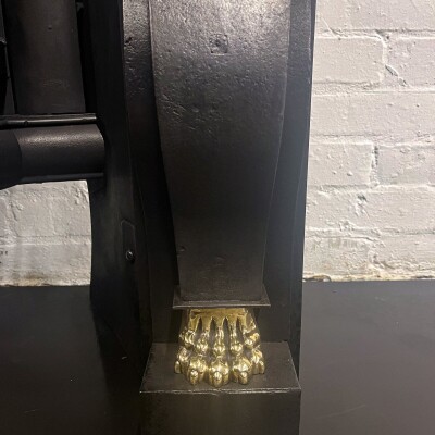 Antique Cast Iron Lion Head Fireplace Insert