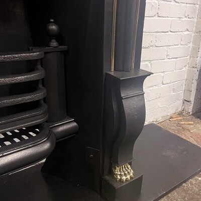 Antique Cast Iron Lion Head Fireplace Insert