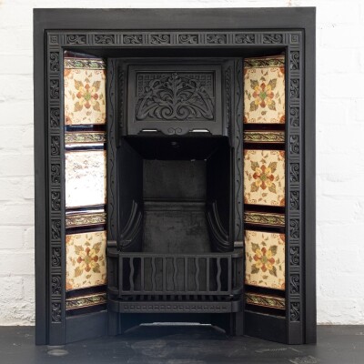 Antique Victorian Tiled Fireplace Insert