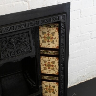 Antique Victorian Tiled Fireplace Insert