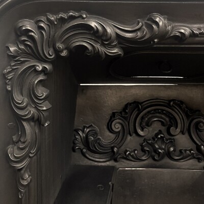 Antique Floral Georgian Cast Iron Hob Grate Insert