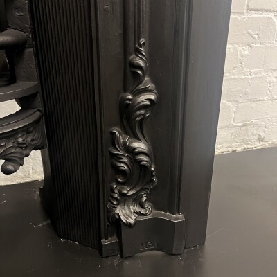 Antique Floral Georgian Cast Iron Hob Grate Insert