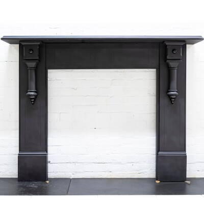 Antique Victorian Slate Fireplace Surround With Corbels