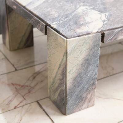 Reclaimed Mid Century Marble Coffee Table