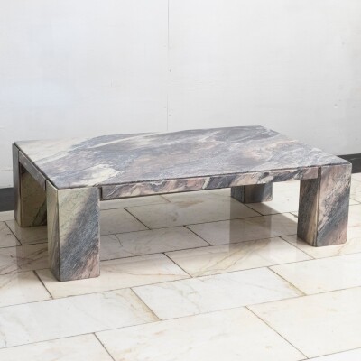Reclaimed Mid Century Marble Coffee Table