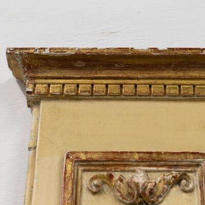 Large Louis XVI Trumeau Mirror with Oil Painting and Gilt Gesso Details