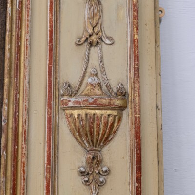Large Louis XVI Trumeau Mirror with Oil Painting and Gilt Gesso Details
