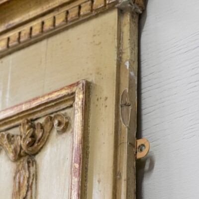Large Louis XVI Trumeau Mirror with Oil Painting and Gilt Gesso Details