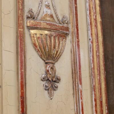 Large Louis XVI Trumeau Mirror with Oil Painting and Gilt Gesso Details