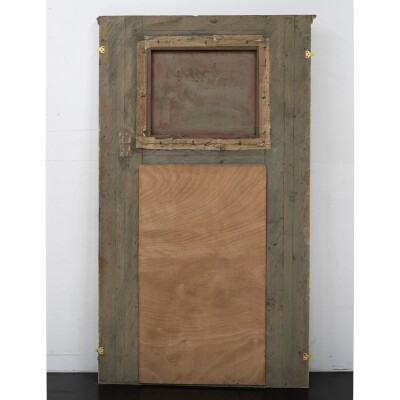 Large Louis XVI Trumeau Mirror with Oil Painting and Gilt Gesso Details