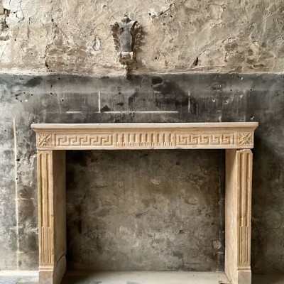 Antique 18th Century Louis XVI Stone Fireplace