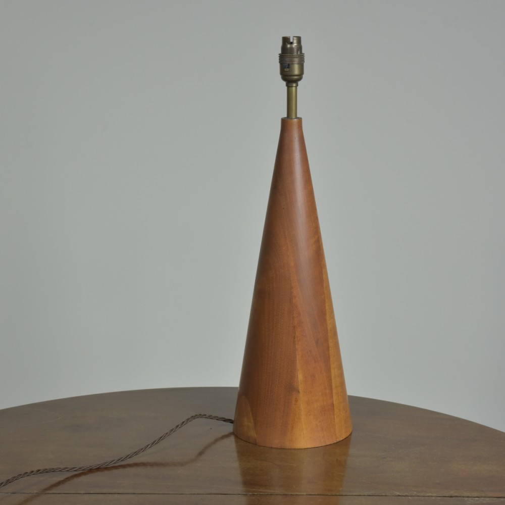 Tall Conical Hardwood Table Lamp