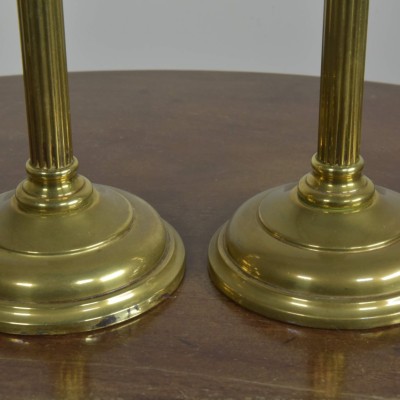 Pair Reeded Brass GEC Table Lamps