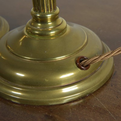 Pair Reeded Brass GEC Table Lamps