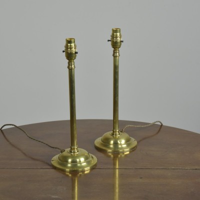 Pair GEC Brass Lamps