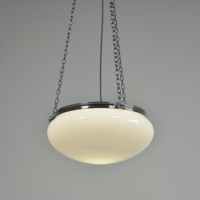 Opal Plafonnier Silvered Mounts