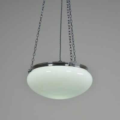 Opal Plafonnier Silvered Mounts