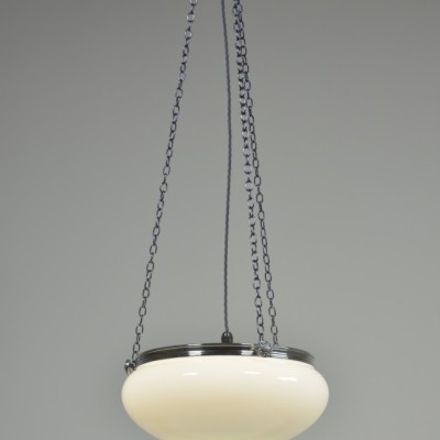 Opal Plafonnier Silvered Mounts