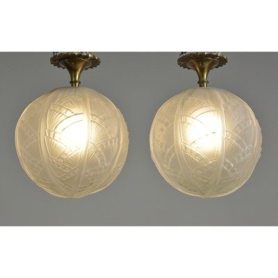 Pair Art Deco Globes