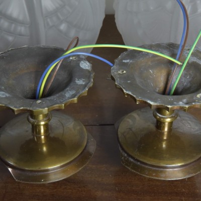 Pair Art Deco Globes