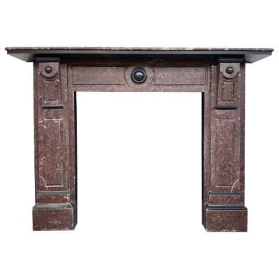 Victorian Corbelled Rouge marble fireplace surround